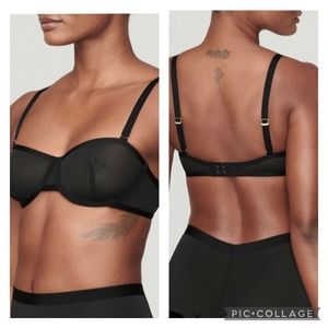 Cuup Black Balconette Mesh Bra 32D